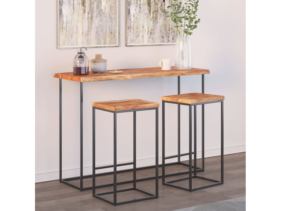 Vidaxl Tampo De Mesa Retangular Borda Viva 110x40x2,5 Cm Acácia Maciça