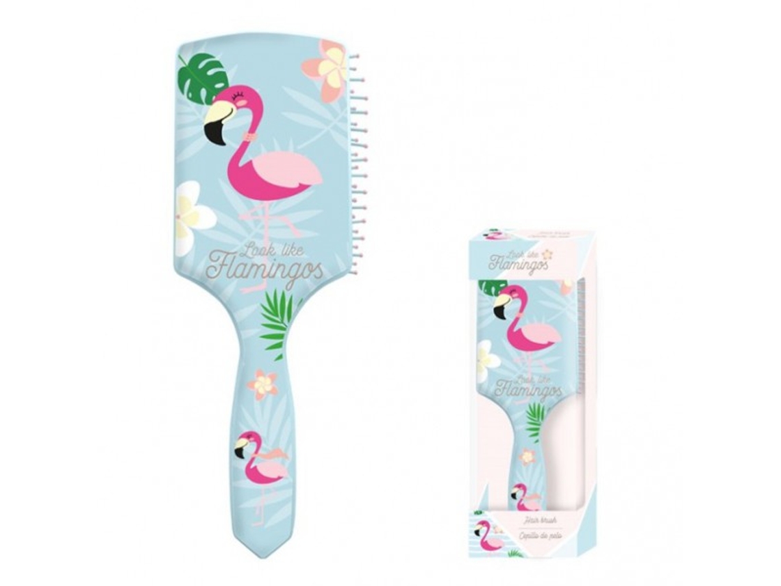 Escova De Cabelo Retangular Flamingo