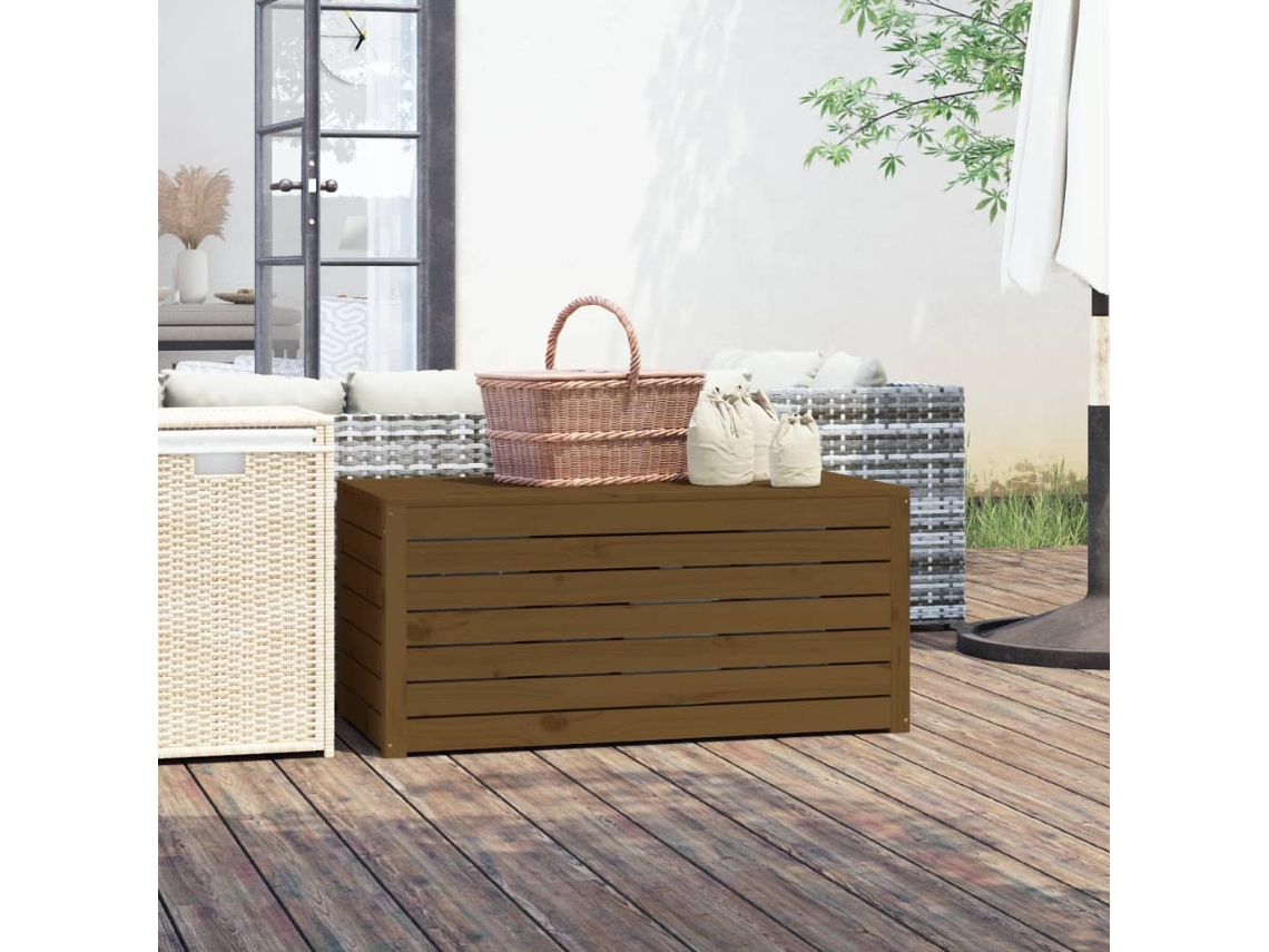 Vidaxl Caixa De Jardim 101x50,5x46,5 Cm Pinho Maciço Castanho-mel
