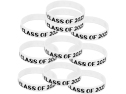 Pulseiras elásticas Secfou para formatura, design exclusivo, silicone transparente, confortáveis e versáteis para um