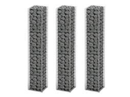 Vidaxl Conjunto De Gabiões 3 Pcs Arame Galvanizado 25 X 25 X 150 Cm