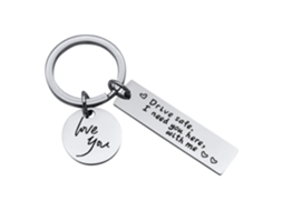 Porta-chaves "drive Safe" Em Aço Inoxidável Prateado 1-pack