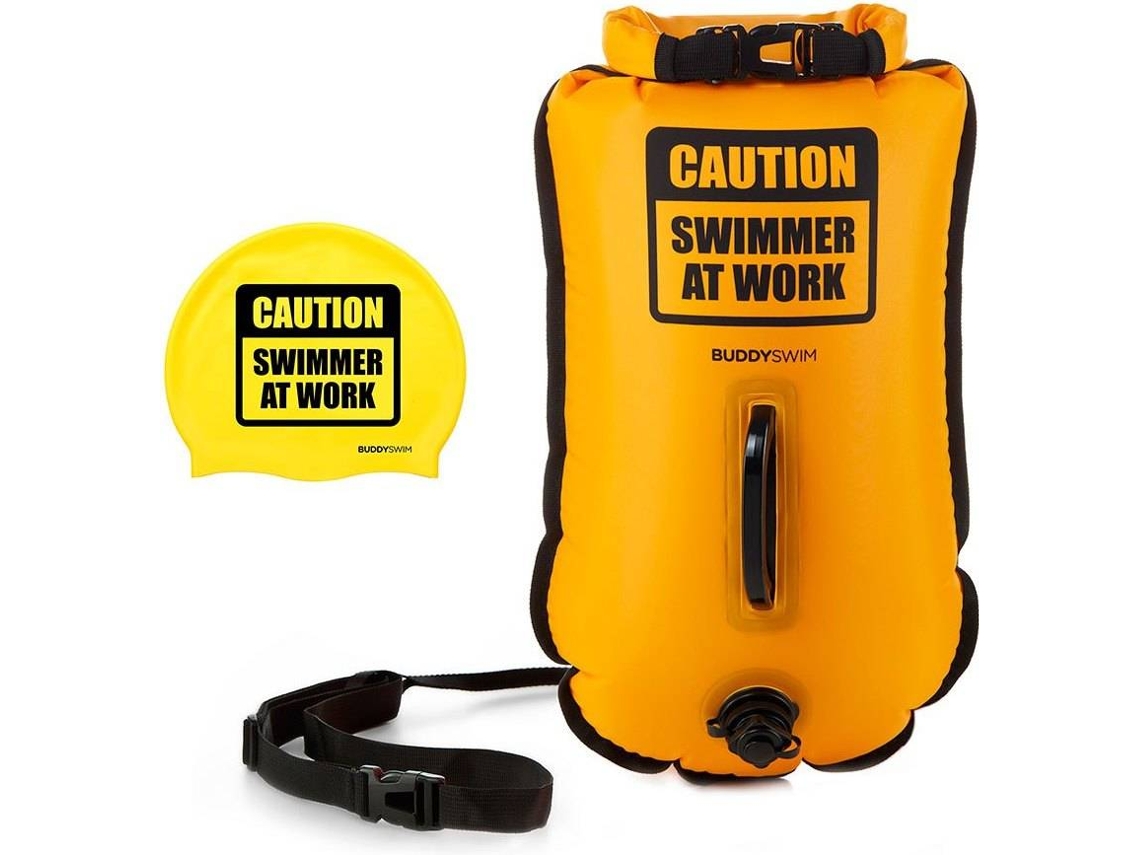 Bóia BUDDYSWIM Caution Swimmer At Work Amarelo