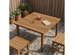 Vidaxl Tampo De Mesa 90 X 90 X 3,5 Cm Quadrado Madeira De Teca Sólida