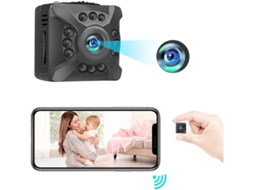 Minicâmera oculta sem fio Bestvite 1080P com WiFi, visão noturna e controle por aplicativo (preta)