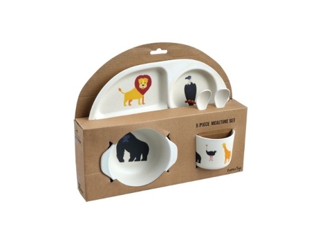 Livro Set De Cuberteria Infantil Safari 5 Piezas De Desconocido (espanhol)