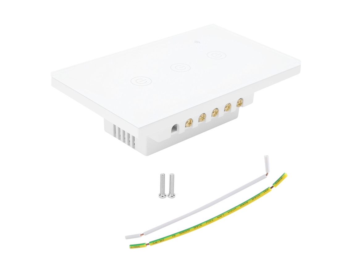 Interruptor Inteligente Wifi Gt-121-3 3 Canais Controle Remoto Luz 100-240vac Compatível Com Google Home