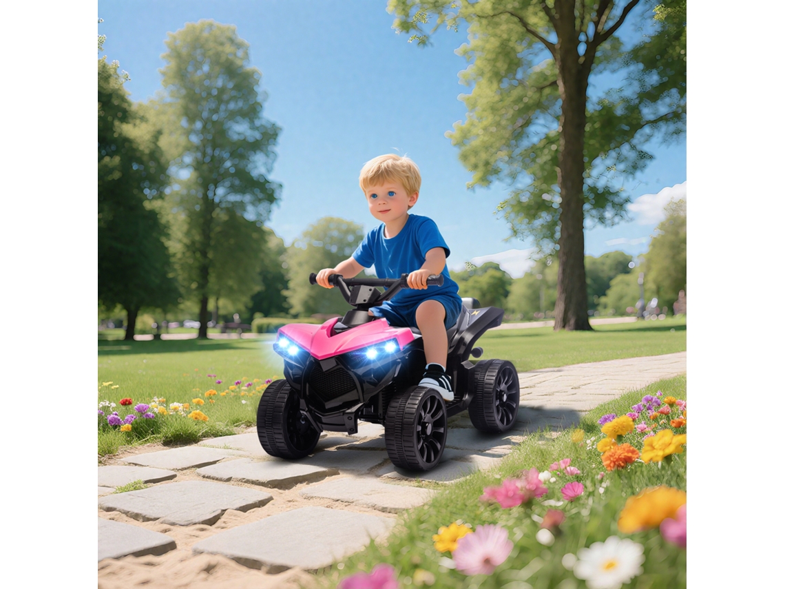 Children's Quad Electric 6v Children's Quad With Forward, Reverse Function, Music, Led Headlight Pink