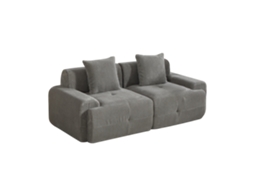 Sofá modular em chenille com espuma 30D, antiderrapante e fácil de mover, ideal para sala de estar e outros ambientes.