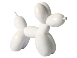 Escultura de Cão Balão em Resina, Decoração Cute, Presente, Branco