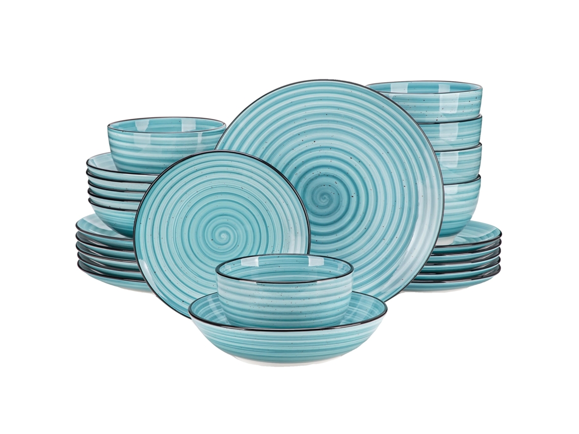 Conjunto De Louças De Cerâmica, Ecológico, 6 Serviços, 24 Peça