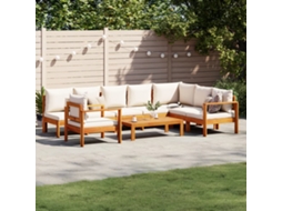 Vidaxl 6 Pcs Conjunto De Sofás De Jardim Com Almofadões Acácia Maciça