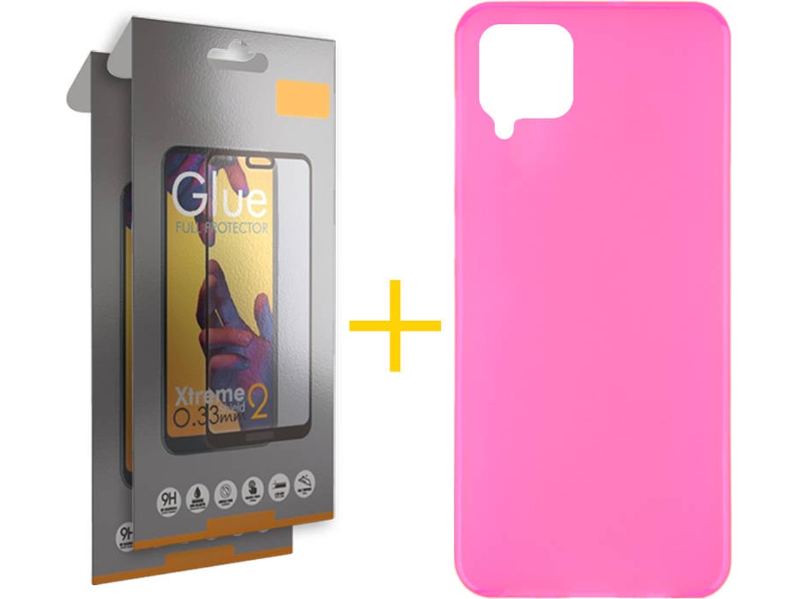 Kit Capa e 2 Películas Samsung Galaxy A22 4G SKYHE Full (Rosa)