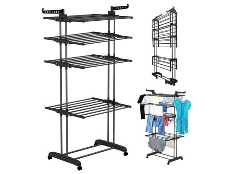 Secador De Roupa Dobrável Com Aletas Laterais Em 4 Níveis Wevalley