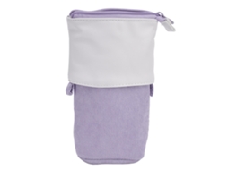 Estojo portátil telescópico Baok Cute com suporte, ideal para estudantes, escritório, mulheres e adolescentes, na cor roxa.