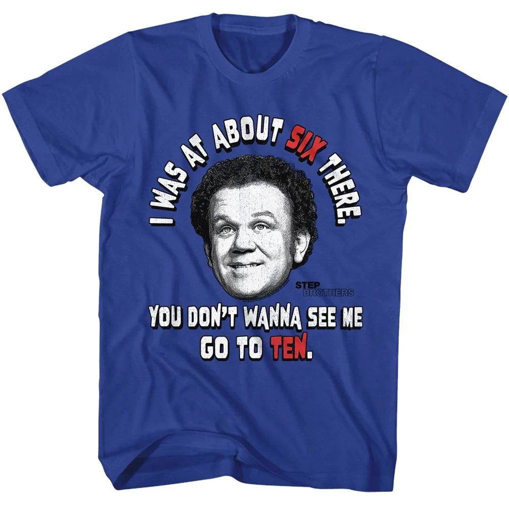 Rockinstone Step Brothers Movie Go To Ten Solid Royal Adult T-shirt Size:xxl