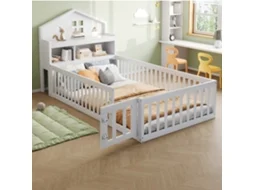 Cama Infantil 90x200 Madeira Maciça Com Guarda-roupa E Prateleiras