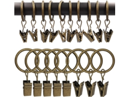 Conjunto De 100 Argolas Metálicas Para Cortina Com Presilhas, Presilhas Para Cortina Com Argolas, Argolas Para Cortina Com Diâmetro Interno De 2