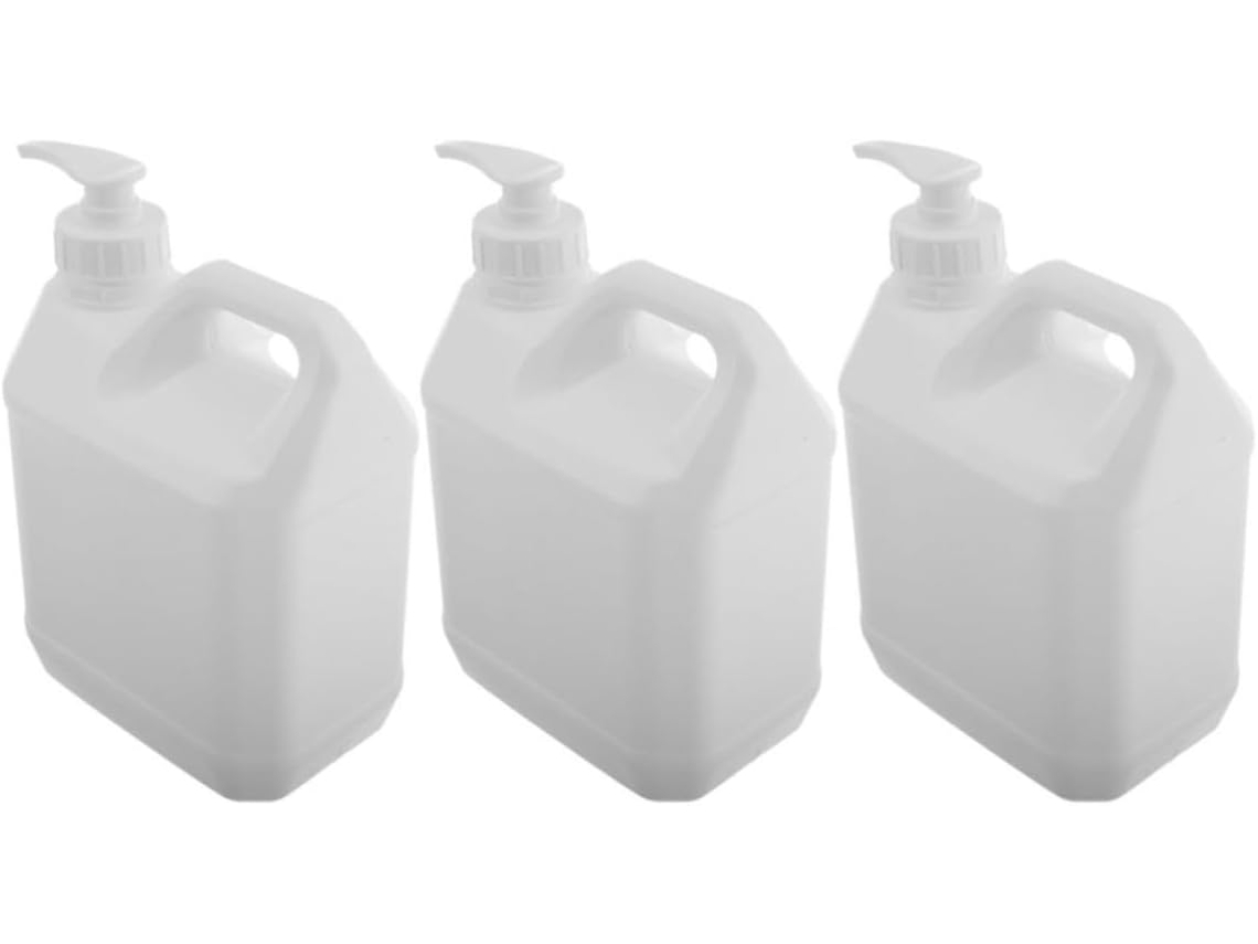 3 Pièces Flacon-pompe Blanc Vide Grosse Capacité Plastique