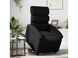 Vidaxl Poltrona Reclinável Elevatória Couro Artificial Preto