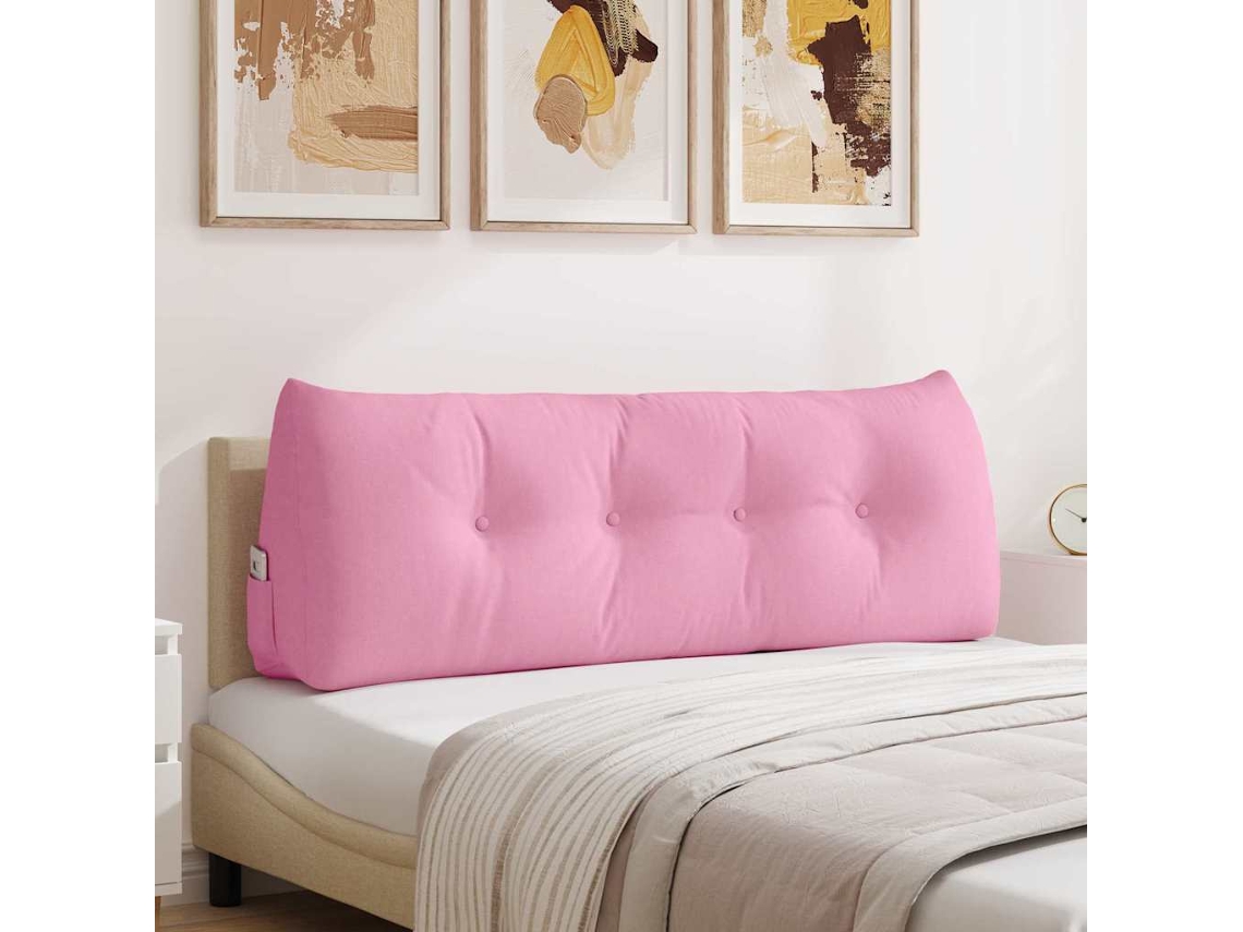 Vidaxl Travesseiro Para Costas Rosa 140 X 24 X 50 Cm Tecido