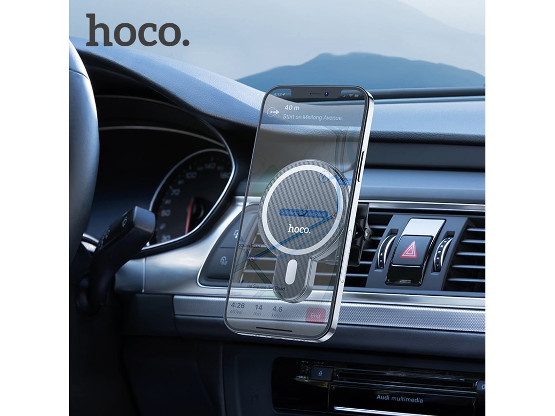Suporte Magnético Para Carro Com Carregamento Sem Fio E Sucção Hoco. Ca85 Para Iphone 13, Compatível Com Gps E Outros Dispositivos.