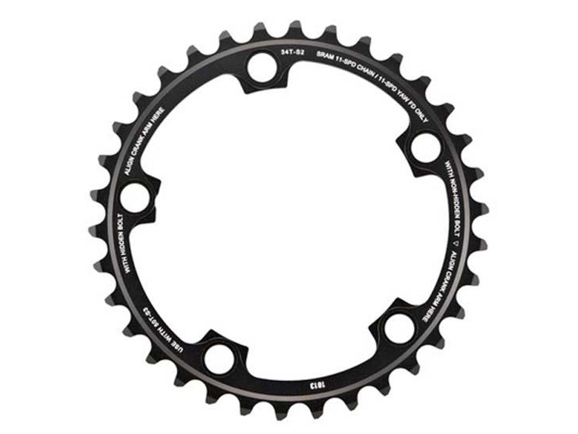 Sram Chain Ring Road 39t V2 130 Alum 3mm Black 53-39. 48-39