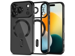 Capa Tech-protect Para Iphone 17 Pro Com Magsafe E Magflex, Preta Brilhante.