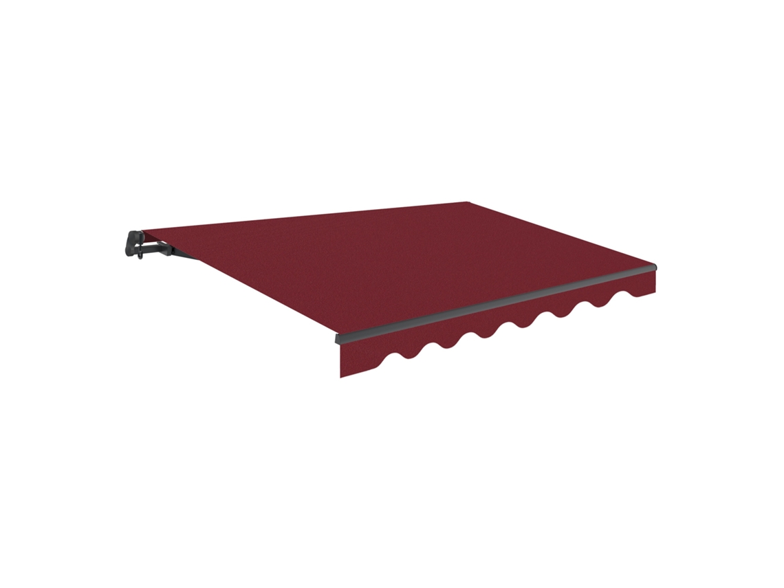 Wasabi - Toldo Exterior Enrolável 3x2,5 Vinho Poliéster – Lona Com Proteção Solar Uv – Estrutura De Alumínio Antracite – Inclinação Regulável