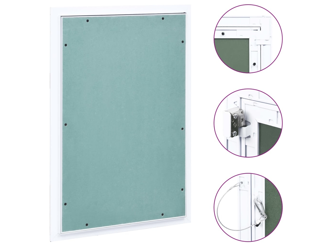 Vidaxl Painel Acesso Moldura De Alumínio E Gesso Cartonado 400x600 Mm