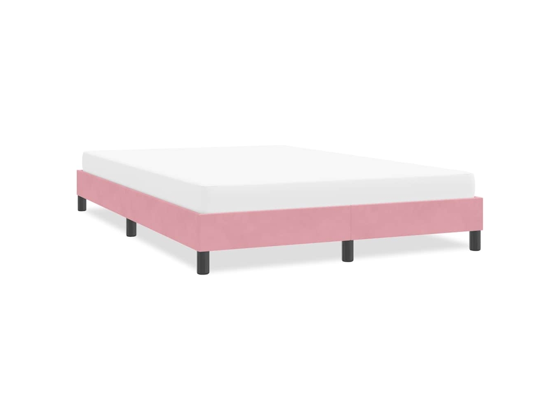 Vidaxl Estrutura de Cama Sem Colchão 140x220 Cm Veludo Rosa