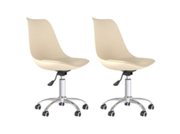 Cadeiras de Jantar Giratórias 2 Pcs Tecido Cor Creme MAISON EXCLUSIVE