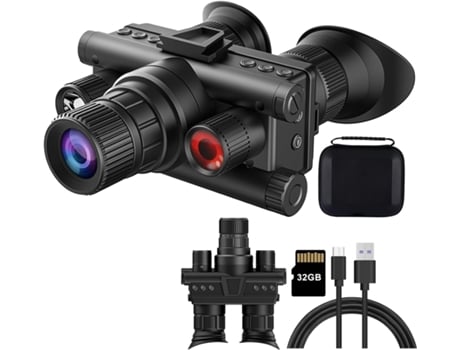 Óculos De Visão Noturna 4k Binóculos De Visão Noturna Ampliação 8x, Com 4 Modos De Cor Ampliação 8x Ikikso (preto)