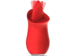 Vibrador de Lamber a Língua com 10 Modos de Vibração para Mulheres Vermelho YIZHOOD