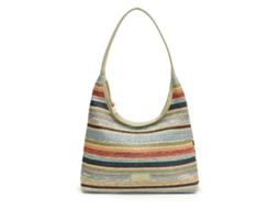 Bolsa de Palha AQUAFORGE, Feminina, Verão, Crochê, Listras