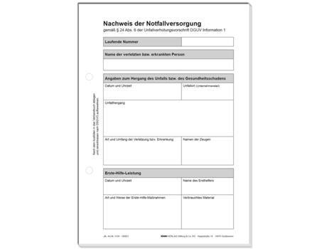 Bloco RNK VERLAG Comprovante de Atendimento de Emergência Din A5