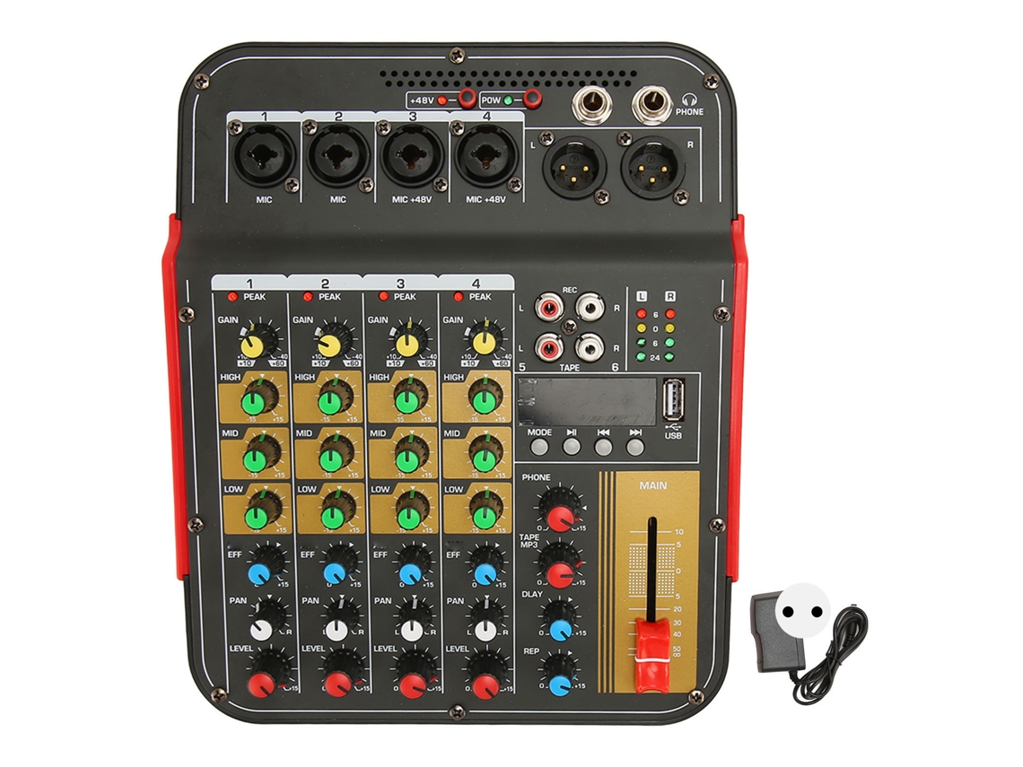 Mixer com Alimentação Phantom 48v para Reprodução via Usb Bluetooth | EOOCOO