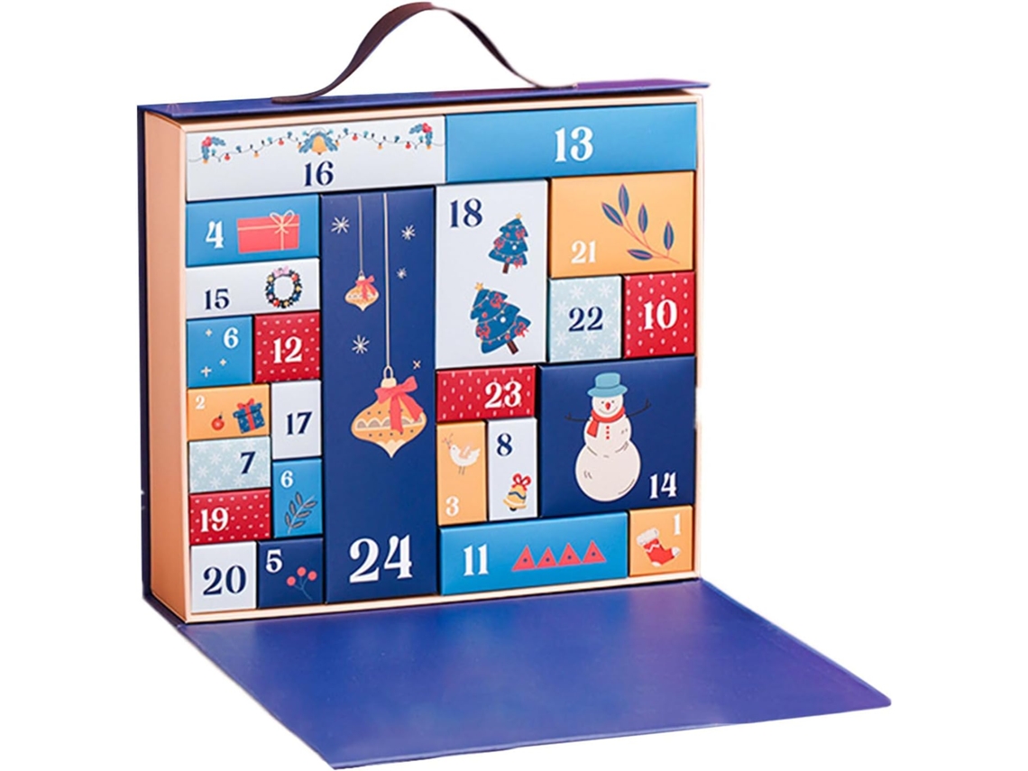 Calendário De Natal De 24 Dias, Caixa De Presente Do Advento Para Lanches, Contagem Regressiva