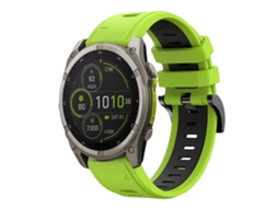 Bracelete Esportivo Silicone para Garmin Fenix 8 Mip com duas cores Lime e Black XIAOMOYU