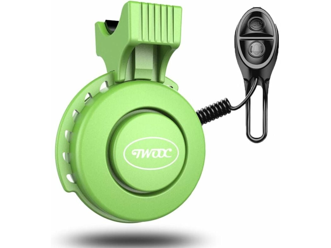 Buzina elétrica AQUAFORGE, 4 modos, recarregável USB, IPX4, verde, guidão, MTB, estrada