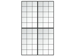 Wall Mirror, Wall Mirrors Vidaxl Preto Metal (100 X 60 Cm (4 Pcs))