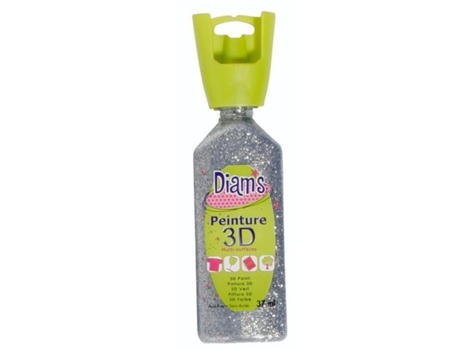 Pintura 3D Multisuperficie de 74 Ml Plateado Con Brillo DIAM'S