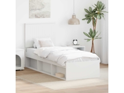 Vidaxl Estrutura Da Cama Branco 75 X 190 Cm Madeira De Pinheiro Sólida