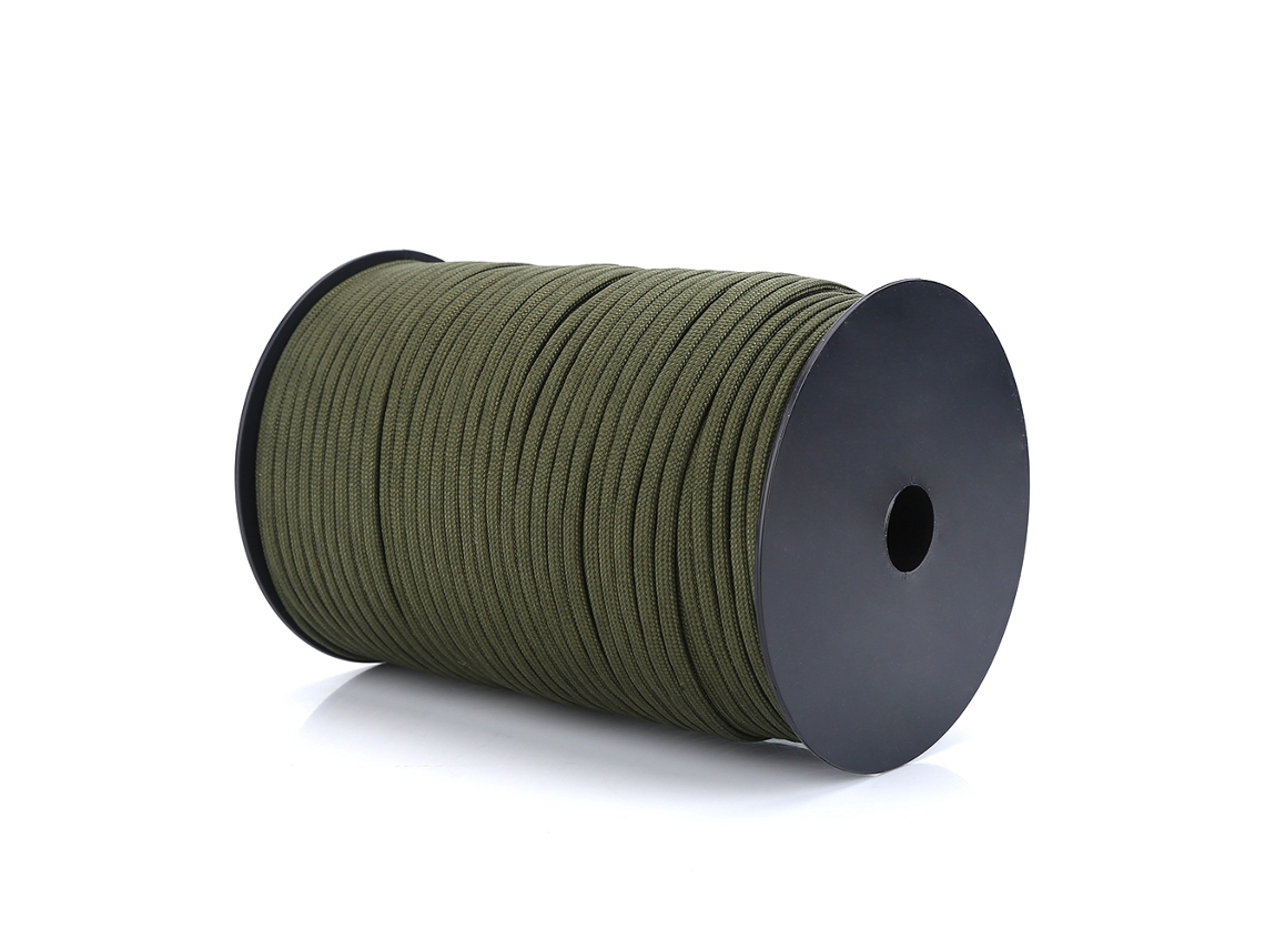 Corda de Paracord Tática, 100m, Verde Militar AQUAFORGE