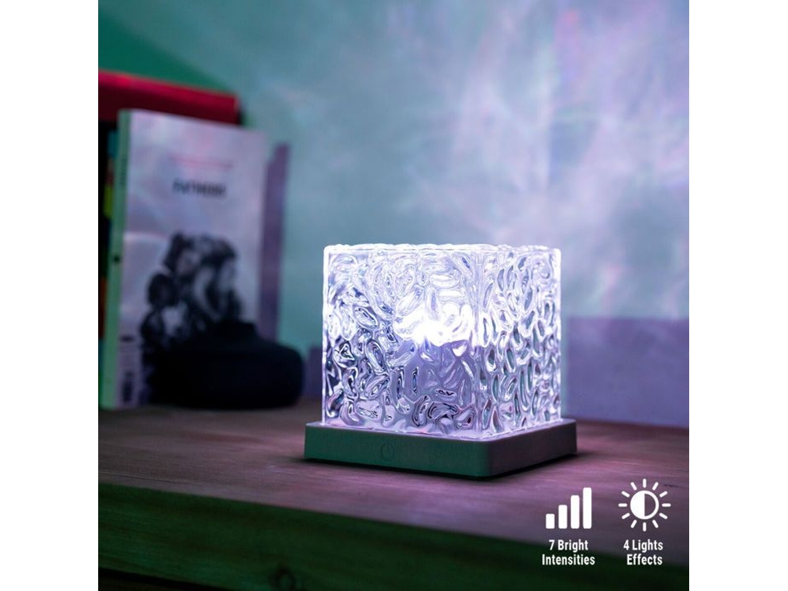 Projetor de Luz Led, Innovagoods, Boralamp, Recarregável Via Usb, 16 Cores, Controle Remoto Cinza /transparente BRILVIBERA