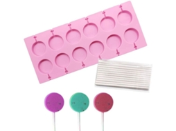 Molde De Silicona Para Chupetines Forma Sakura Com 25 Palitos Material Alimentário Resistente Ao Calor