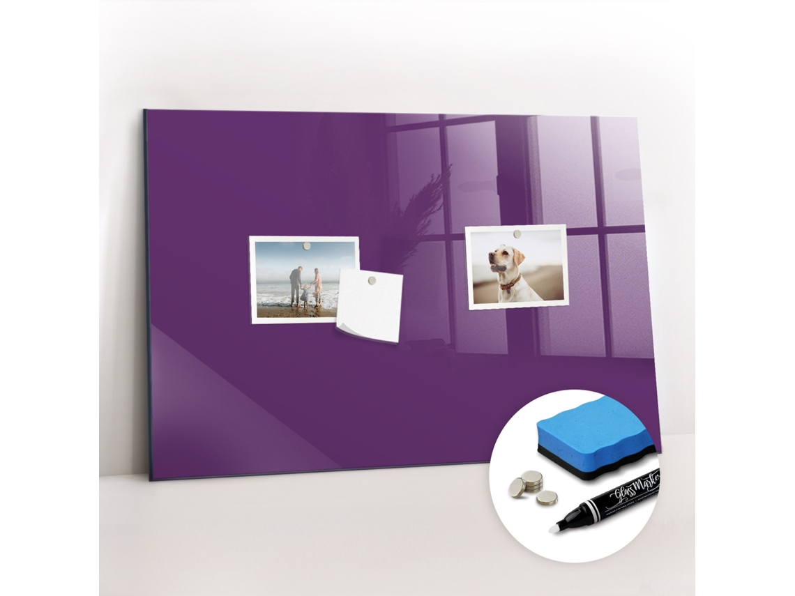 Quadro Magnético Decorativo Cor Roxa Para A Sala De Estar Espelharte (60x40 Cm)