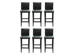 Bar Stool, Bar Stools Vidaxl Preto Couro Artificial (n/a)