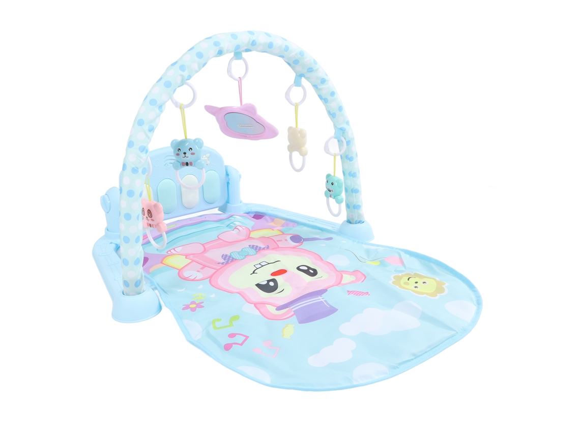 Mali tapete de Ginástica para Bebê com Piano Musical Brinquedos Pendurados Tummy Time Azul