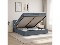 Vidaxl Cama Ottoman Com Colchão Cinzento-escuro 160 X 200 Cm Veludo